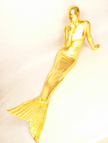 Shiny Metallic Gold Mermaid Trumpet Zentai Suit
